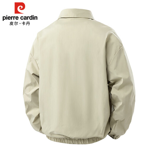 Pierre Cardin jacket men's spring and autumn trendy loose casual jacket men's lapel work jacket men's black XL