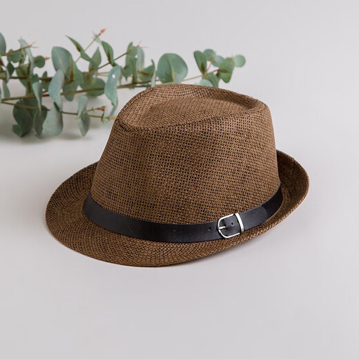 TONDIMONP straw hat British top hat spring and summer sun protection men and women beach hats travel beach sunshade jazz hat monofilament straw hat white children's hat 54cm all