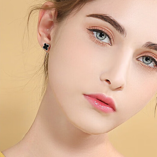 MIMORE S925 silver and red agate four-leaf clover earrings for women, fashionable, high-end, temperamental earrings for piercing, no need to remove and prevent clogging