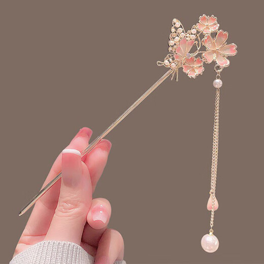 Jiao Xuefei enamel flower hairpin hairpin ancient style birthday gift for girlfriend headwear hair accessories national style 520 gift for wife