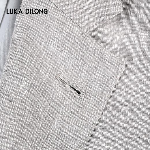 Lucadilong printemps [TT1840] Italien lavé en laine à machine costume léger luxe ajusté la veste de costume formel masculin gris clair l (50)