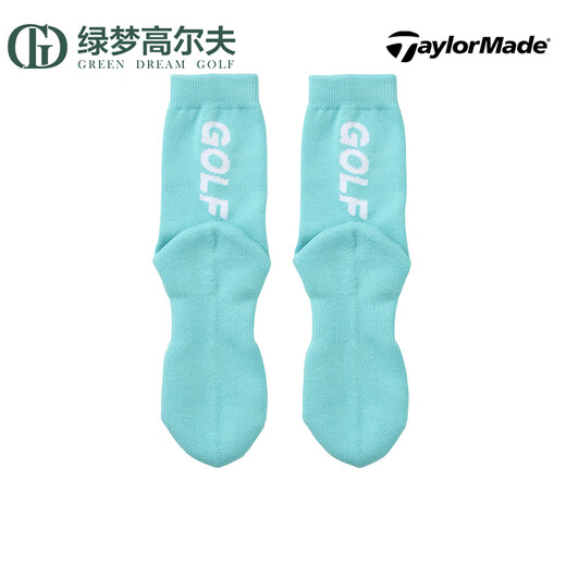 Taylormade泰勒梅高尔夫配件新款春秋女士运动透气时尚中筒袜 青绿色M13063