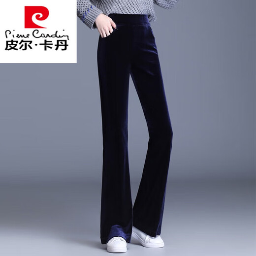 Pier Cardin Velvet Pantalon évasé pour les femmes au printemps et à l'automne Small Gol Velvet Pantalon évasé Slim Pantalon droit hauteur Pantalon long pantalon décontracté 3886 Blue Tablers + Style Velvet 3xl 135-150Jin [Jin est égal à 0,5 kg]