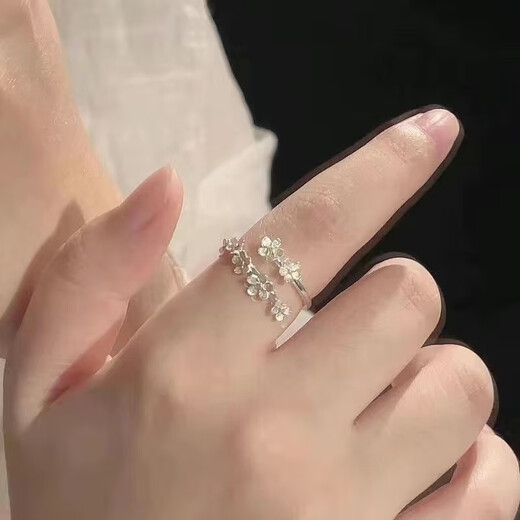 
Super gentle camellia ring for women ins niche design frigid style high-end adjustable index finger ring ring #93 [4 rings]