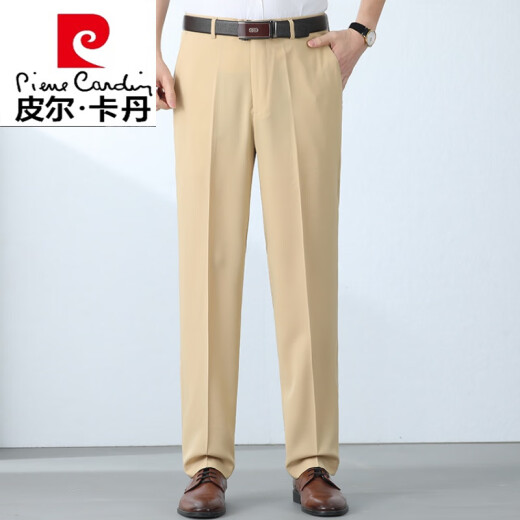 皮尔卡丹（pierre cardin）西裤男士夏季薄款垂感直筒桑蚕丝西装裤商务休闲上班长裤 黑色 9902 29 (2尺2)腰围