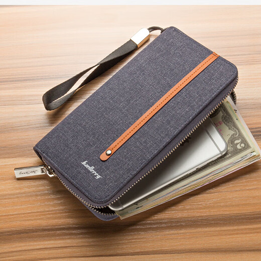 SMVP Canvas Wallet Men's Long Youth Youth Fashion Clutch Muste Clutch Multi-Card Simbage Simbage Mobile Phone Bag Ретро длинный кошелек [черный]