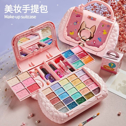 创京懿选儿童化妆品变装套盒公主彩妆玩具礼盒 溢彩蛋糕四层美妆盒