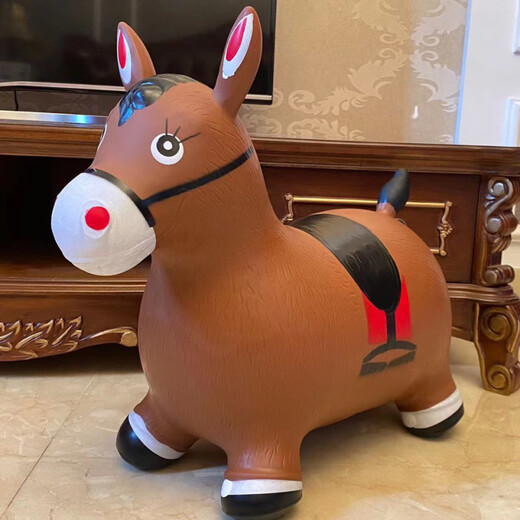 
Yusenyi children inflatable jumping horse enlarged and thickened baby music jumping deer elf jumping horse toy kindergarten ordinary horse color random pump