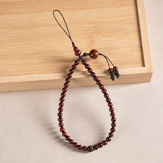
Beiyipin Zen Chinese style mobile phone chain lanyard wrist style natural green sandalwood beaded mobile phone chain hanger exquisite high-end male zodiac year pendant