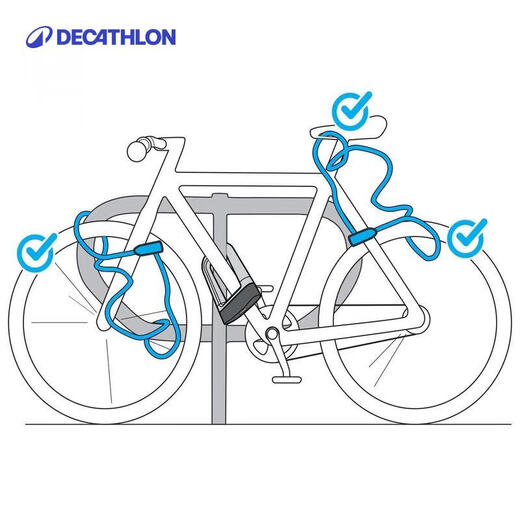 Decathlon bicycle anti-theft combination lock mountain bike cable lock bicycle accessories-4818345