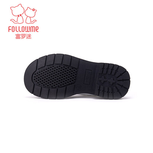 Fuluo Mi Girls' Leather Shoes Spring and Autumn Fashionable Rhinestone Princess Shoes Children's Performance Shoes Black 34