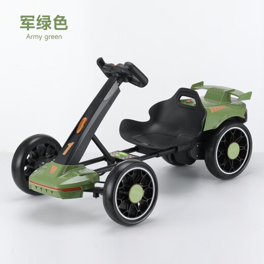 
Qidong children's electric vehicle, four-wheel kart, electric vehicle, children's car, four-wheeled children's car, children's car, standard green 6v4.5 battery + single drive + remote control