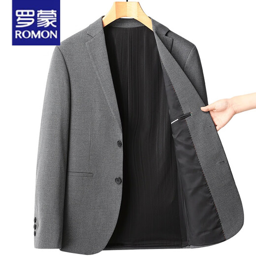 ROMON high-end casual suit men's jacket single spring and autumn new style single suit business formal top suit men 8980 gray spring and autumn 4XL (recommended 180-195 Jin Jin equals 0.5 kg)