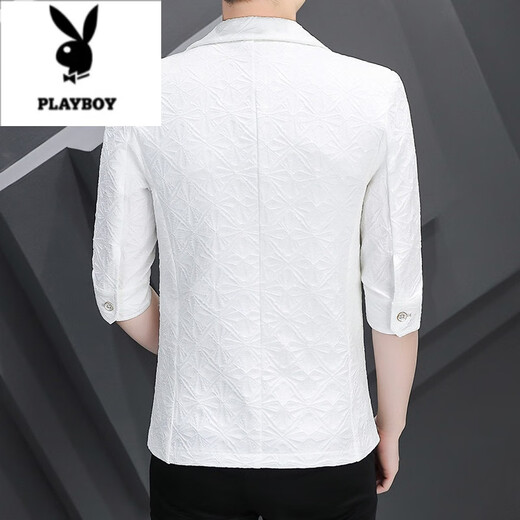 Playboy (Playboy) costume masculin à mi-manche à manches minces minces minces à manches à manches à manches à manches à manches à manche à manchelle à la mode