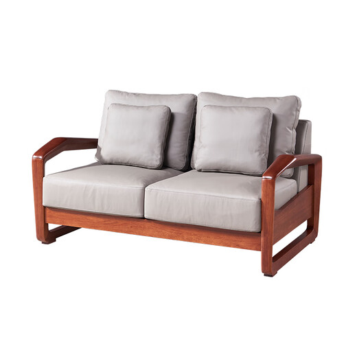Guangming Massivholzsofa Wohnzimmer Elm Holzmöbel Sofa Kombination Sand moderne einfache Sofa 3891 Doppelsitze