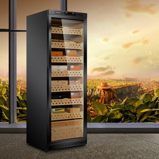 Meijing (raching) MON3800A WIFI smart solid wood horizontal line constant temperature constant temperature cigar cabinet temperature control humidity cigar humidifier home starry sky black (Spanish cedar wood shelf)