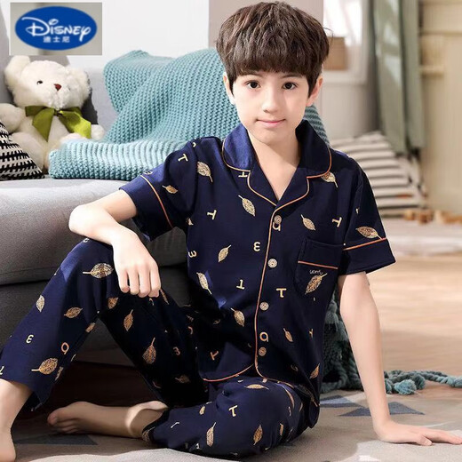 
Disney children's pajamas boys summer short-sleeved trousers thin cotton boys medium-sized children's spring and autumn half-sleeved home clothing set 15242 165 S code [145-155/75Jin [Jin equals about 0.5 kg]]