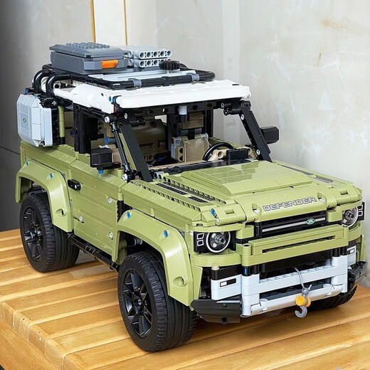 Mppmck kompatibel mit Lego Land Rover Defender Building Block Off-Road-Fahrzeug Erwachsene hohe Schwierigkeitsgrad großer Boy Assembly Toy 421108 1:14 Return Version Land Rover Defender 753+ Granulat