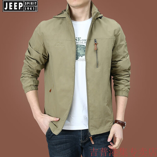 JEEP SPIRIT户外男士外套秋冬季2025新款中年男装秋装上衣服加绒夹克男春秋厚 9898深蓝 款 加绒 2XL