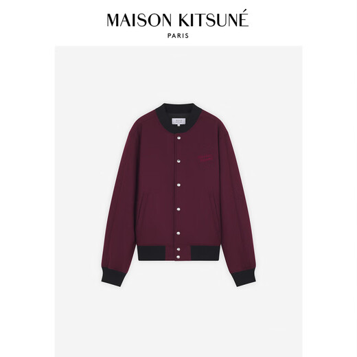 Maison Kitsune男女同款秋冬甄礼手写体系列羊毛混纺休闲外套 P677【安可拉红】 L