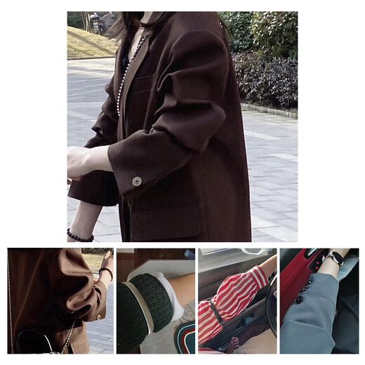 CLCEY metal cuffs bartender shirt cuff fixed control sleeve length spring ring armband armband women's cufflinks black pro diameter about 75mm