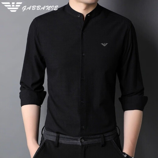 Armani small stand-up collar cotton shirt men's 2024 spring and autumn shirt casual inner Chinese collar thin shirt XQFD-9930 rose red S 165