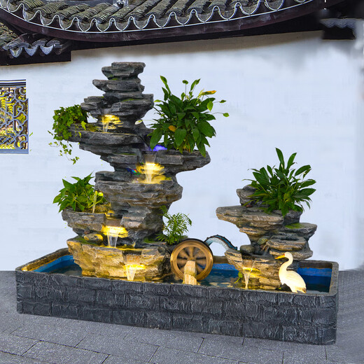 
Customized living room company corridor garden courtyard rockery flowing water fountain fish pond landscape water scenery Fengshui wheel 5009B 116*116*128cm