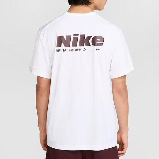 Nike (Nike) Kurzärärtes T-Shirt 2025 Sommer Neue Hyverse-Dri-Fit-Herren-Kurztrocknungen mit halbärmeligem runden Hals-Top Weiß/Burgund/Silber HV4882-100 Schnell trocknend 2xl
