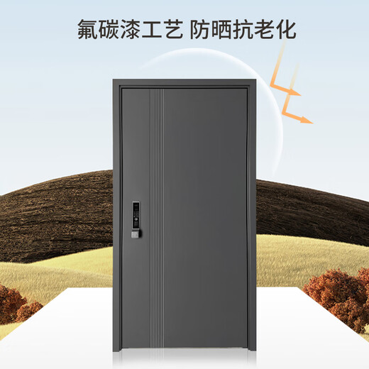鑫百达防盗门甲级入户门平开锌合金门隔音安全门进户门大门子母门对开门 2050*1050包邮包安装【内外开】 标配机械锁