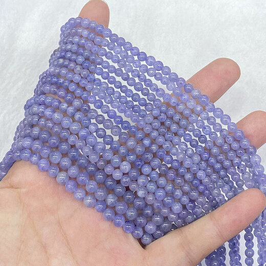 Shiyi natural tanzanite three-circle bracelet for women, fashionable, fresh and simple, crystal multi-circle bracelet, jewelry, gift, versatile 2#/44.2MM/round beads/three circles