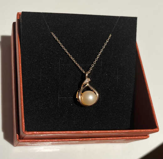 Shumo natural pearl necklace for women 9K gold, attracting wealth, temperament pendant clavicle chain can be given to friends, gold L