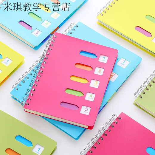 
Notebook with classification label A5 coil book color spiral book thickened rollover PP office classification A5 medium size 14cm*21cm red 687