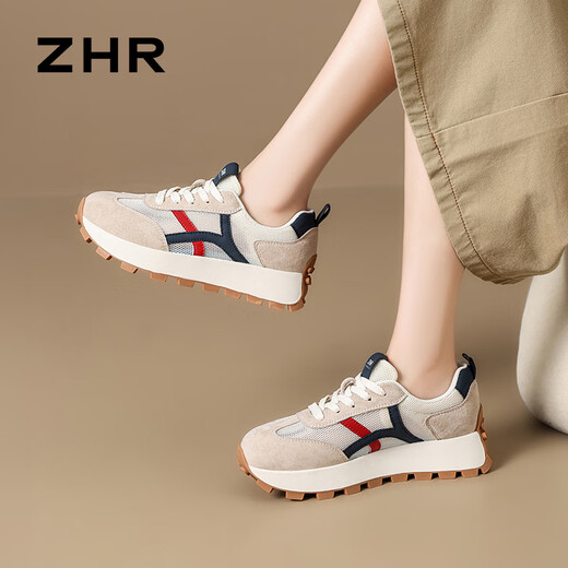 
ZHR casual shoes for women in autumn retro sports thick sole shoes for women to increase height and make them look slimming shoes for women G686E Milan 38