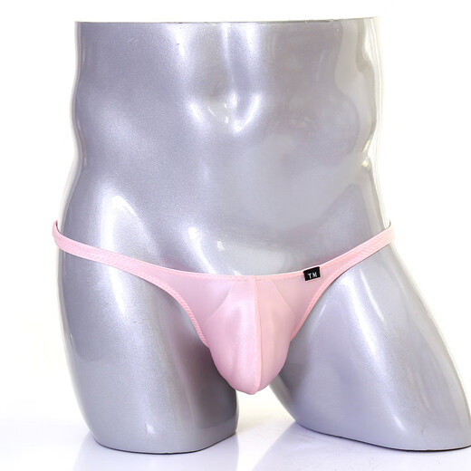 G-STATION TM series sexy men's thong high elastic, soft and comfortable polyester thin breathable ultra-low waist tight underwear sky blue 1 pair L (day size is too small)