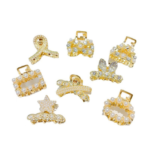 Nanbomaru Small Pearl Hairpin Forehead Broken Hair Metal Clip Women's Back Head Clip Half-tied Hair Headwear Side Clip Hairpin NW-FJ104 Random Style 1 Unspecified