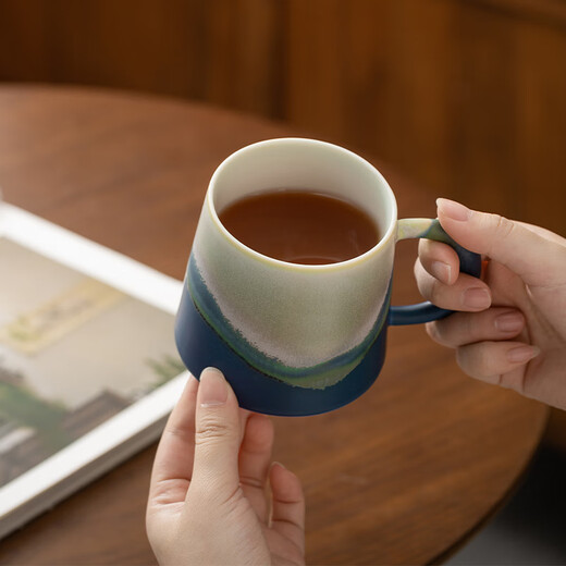 Forbidden City Culture Impression Qianli Jiangshan Mug Cup Water Cup Ceramic Cup Coffee Cup 300ml Souvenir Gift Box Palace Museum Cultural and Creative Gifts