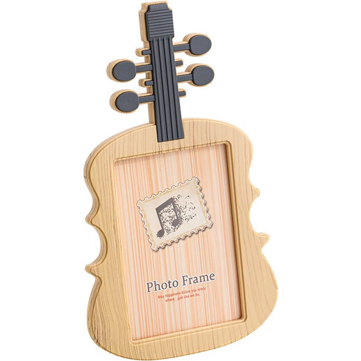 Reflektieren alte Nachrichten Nordic Ins Style 6 Zoll 7 Zoll Fotorahmen Tisch Wohnzimmer Kinderzimmer Desktop Cartoon kleine Ornamente Dekoration Fotorahmen Imitation Holz Getreide Gitarre Fotorahmen 7 Zoll Lichtfarbe