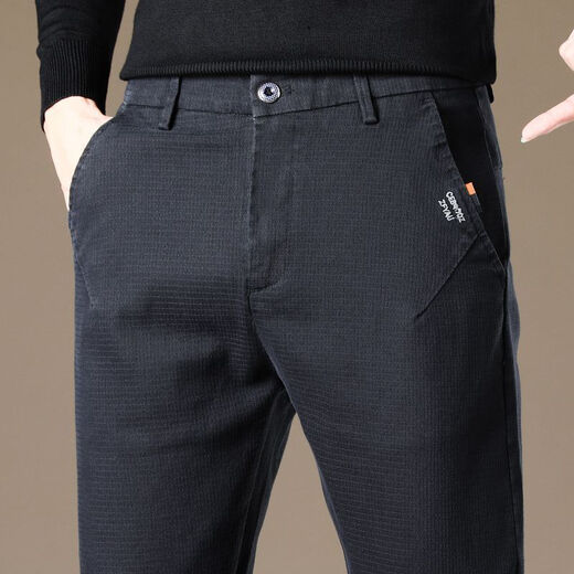 Gy Goldlion 2025 Frühling Casual Hosen für Männer, dicker, schlanker koreanischer Stil trendy und vielseitiger Ruhe WX653 Schwarz 28 (Taillenumfang 2 Fuß 1)