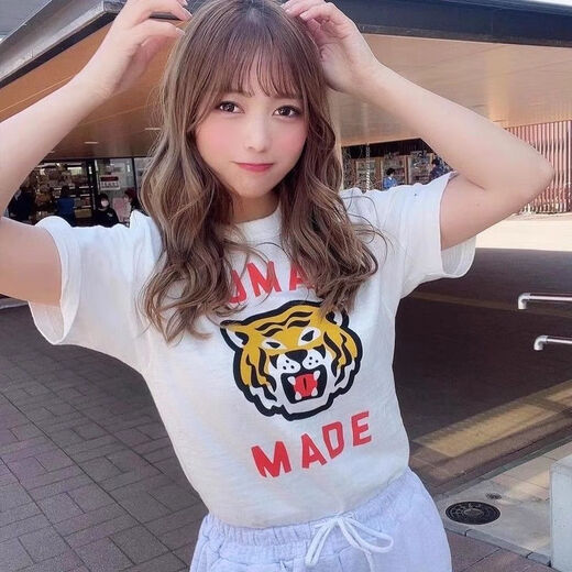 WVGAPJUP Human gemacht reines Baumwoll-Kurzärmel-Paar Cartoon Print Ouyang Nana gleiches rundes Nacken-T-Shirt 3882-Black-Waldbär Das Ereignis ist kurz vor dem Ende der Qualität ist besser als Gleichaltrige