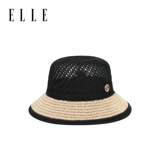 Elle Sonnenschutzmittel Strohhut Damen Sommer im Freien gehäkelte Hohlnetzstrand Sonnenschild Fischer Hut Geschenk