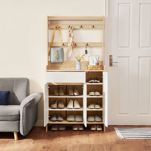 Lin's Home Nordic Simple Shoe Cabinet Breathable Multi-layer Home Entry Entrance Cabinet Storage Wood Industry Storage Cabinet JS2N