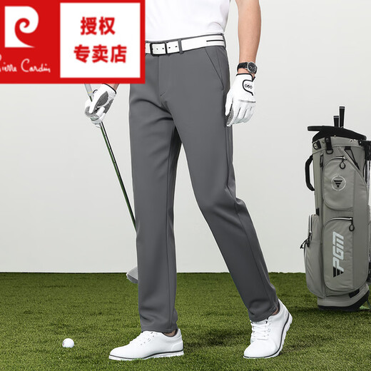 Pierre Cardin Spring y Autumn High Elastic Casual Pants Men sueltos Stretch Stretch Men pantalones de negocios Sports Golf 1517h Gray 33