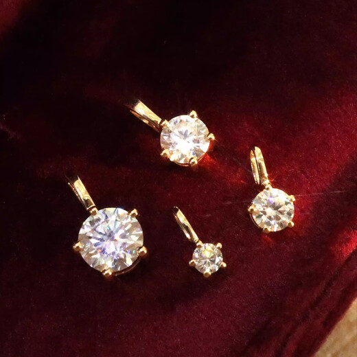 Junbu Luoqi Shao Canruo Star 10K gold moissanite single diamond pendant 18K gold star buckle pendant necklace 10K gold pendant 1 carat (universal buckle)