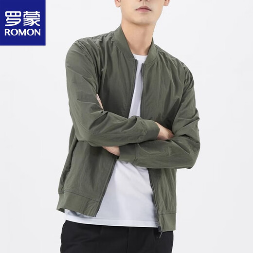 Romon Summer Sun Protection Jacke Mann Pilot Thin Executive Jacke junger Mann Baseballkragen trägt Korean Casual Top Military Green L.