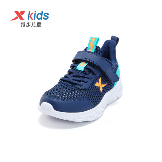 
XTEP (XTEP) children's shoes for boys and girls medium-sized children's large mesh Velcro running shoes deep blue/gulf blue 34