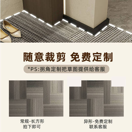 SMVP入户门地垫2024新款感进门门口脚垫防滑耐脏门外门垫玄关地毯 灰颜-15271 120cm*180cm方便打理