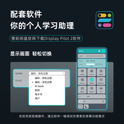 BenQ RD240Q 24.1-inch 2K professional programming monitor Type-C90W 16 10 eye protection hardware blue light filter programmer coding display