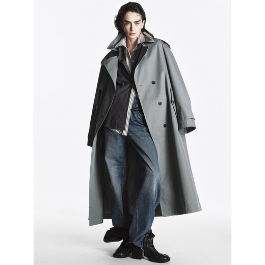 Peacebird [même style dans le centre commercial] Vêtements féminins 2025 Spring Nouveau Silhouette Windbreaker Silhouette A1Bef1396 Gray L 165
