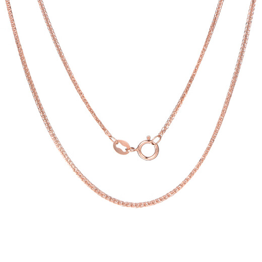 Kechu Chopin chain 18K gold plain gold clavicle necklace white yellow rose gold universal au750 gold guarantee for men and women 18K rose gold 1.25-1.5g