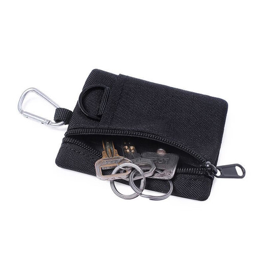 Jiemo 2024 Neues Internet -Promi Mini Coin Wallet Card Bag Canvas Kleine Brieftasche Reißverschluss Außenbeutel Autoschlüssel Schwarze Einzelbeutel